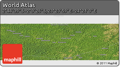 Satellite Panoramic Map of the Area around 2° 27' 3" S, 23° 52' 30" E