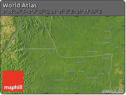 Satellite Map of the Area around 2° 27' 3" S, 24° 43' 30" E
