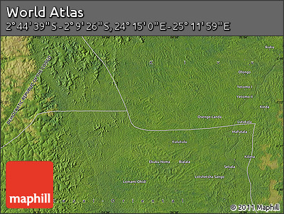 Satellite Map of the Area around 2° 27' 3" S, 24° 43' 30" E