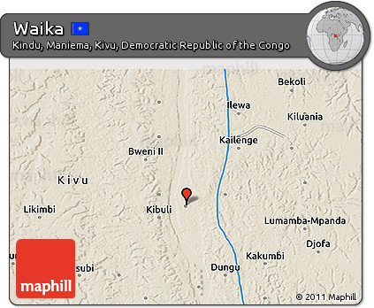 Shaded Relief 3D Map of Waika
