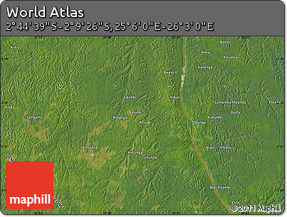 Satellite Map of the Area around 2° 27' 3" S, 25° 34' 30" E