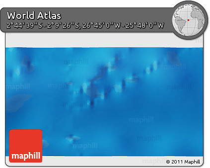 Shaded Relief 3D Map of the Area around 2° 27' 3" S, 26° 16' 29" W