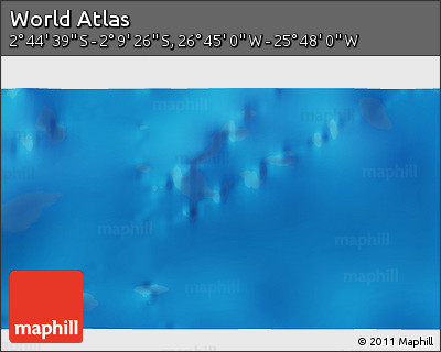 Shaded Relief 3D Map of the Area around 2° 27' 3" S, 26° 16' 29" W