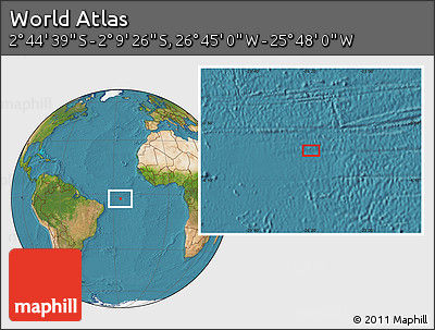 Satellite Location Map of the Area around 2° 27' 3" S, 26° 16' 29" W