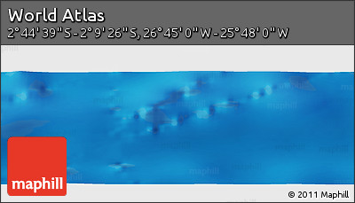Physical Panoramic Map of the Area around 2° 27' 3" S, 26° 16' 29" W