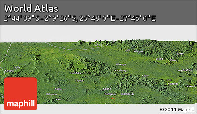 Satellite Panoramic Map of the Area around 2° 27' 3" S, 27° 16' 29" E