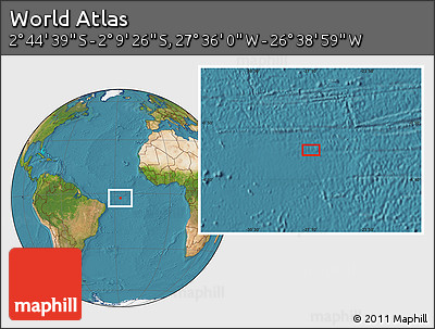 Satellite Location Map of the Area around 2° 27' 3" S, 27° 7' 30" W