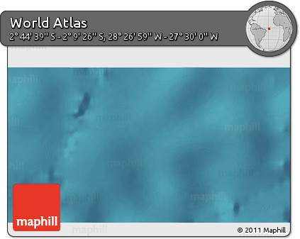 Satellite 3D Map of the Area around 2° 27' 3" S, 27° 58' 30" W