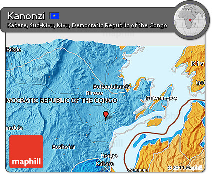 Political 3D Map of Kanonzi