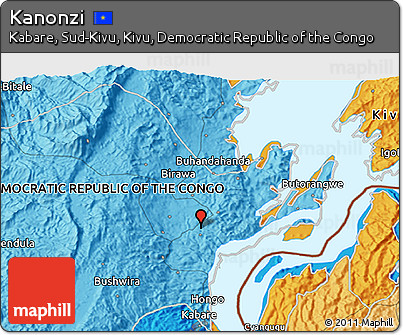 Political 3D Map of Kanonzi