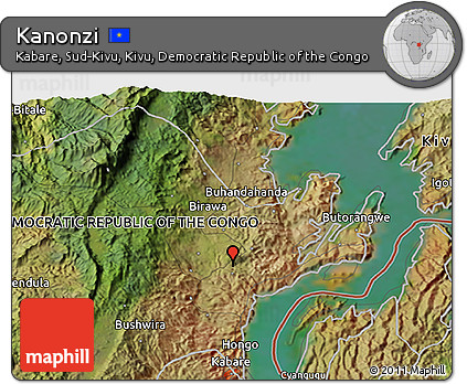 Satellite 3D Map of Kanonzi