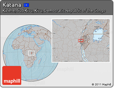 Gray Location Map of Katana, hill shading