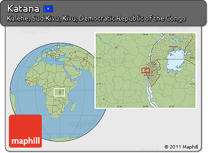 Savanna Style Location Map of Katana