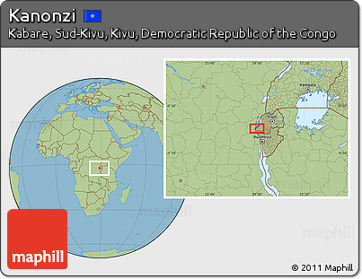 Savanna Style Location Map of Kanonzi