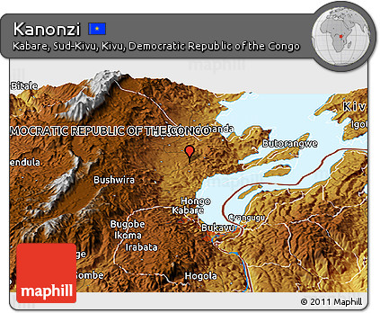 Physical Panoramic Map of Kanonzi