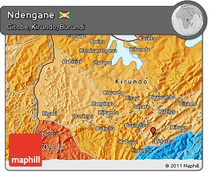 Political 3D Map of Ndengane