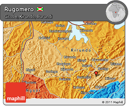 Political 3D Map of Rugomero