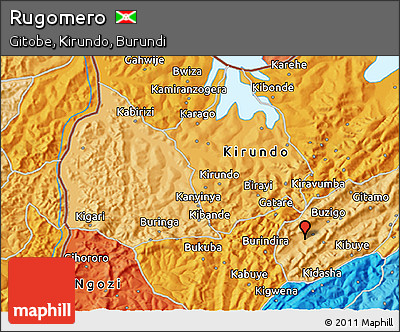 Political 3D Map of Rugomero