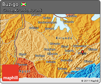 Political 3D Map of Buzigo