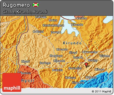 Political 3D Map of Rugomero
