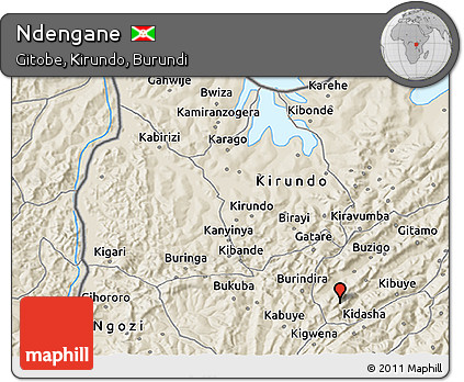 Shaded Relief 3D Map of Ndengane
