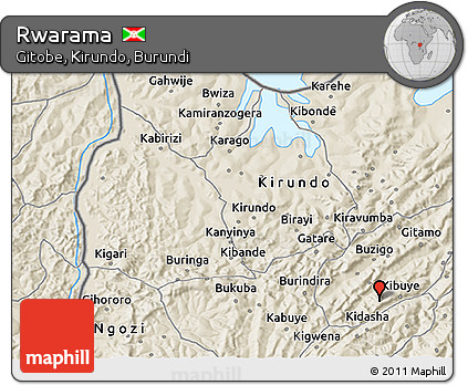 Shaded Relief 3D Map of Rwarama
