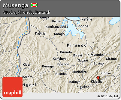 Shaded Relief 3D Map of Musenga