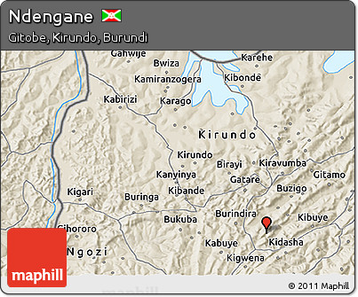 Shaded Relief 3D Map of Ndengane