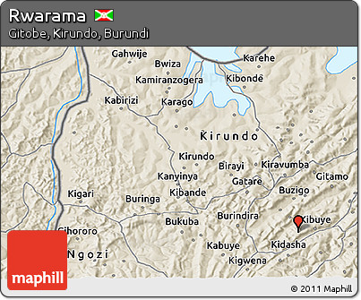 Shaded Relief 3D Map of Rwarama