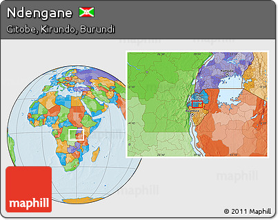 Political Location Map of Ndengane