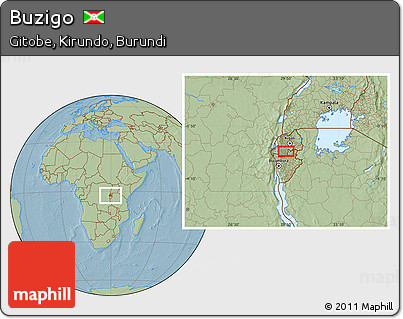 Savanna Style Location Map of Buzigo, hill shading