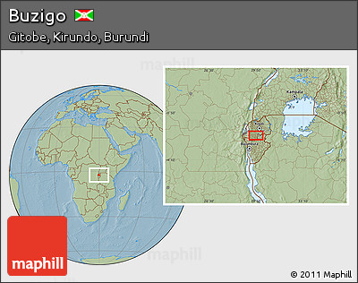 Savanna Style Location Map of Buzigo, hill shading