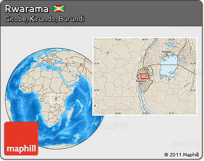 Shaded Relief Location Map of Rwarama