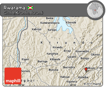 Shaded Relief Map of Rwarama