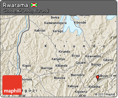 Shaded Relief Map of Rwarama