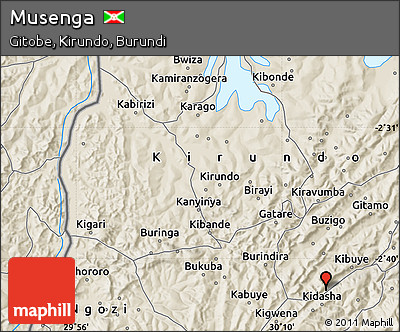 Shaded Relief Map of Musenga