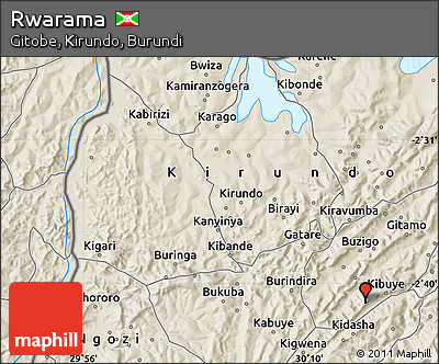 Shaded Relief Map of Rwarama