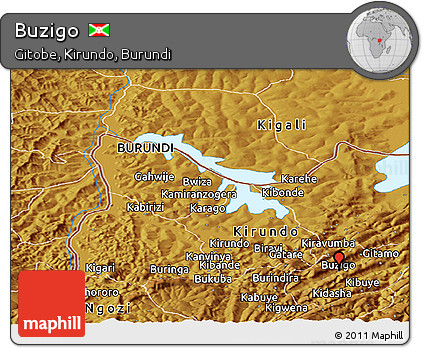 Physical Panoramic Map of Buzigo