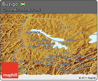 Physical Panoramic Map of Buzigo