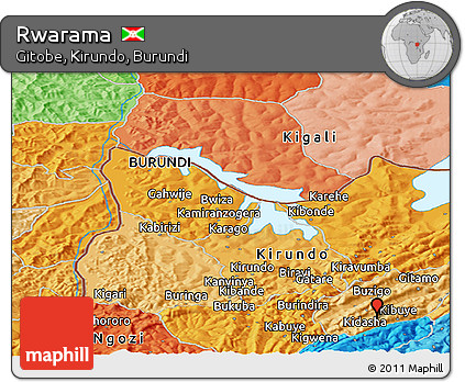 Political Panoramic Map of Rwarama