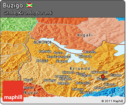 Political Panoramic Map of Buzigo