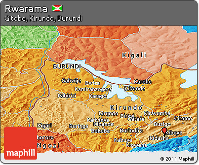 Political Panoramic Map of Rwarama