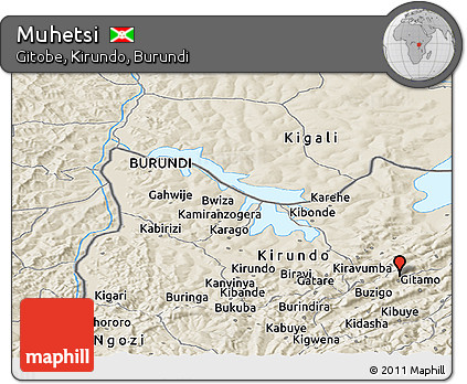 Shaded Relief Panoramic Map of Muhetsi