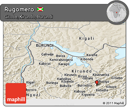 Shaded Relief Panoramic Map of Rugomero