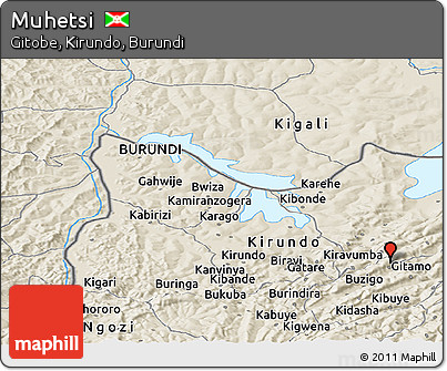 Shaded Relief Panoramic Map of Muhetsi