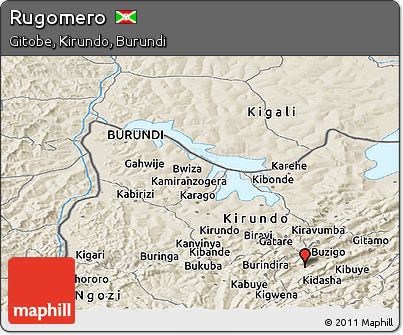 Shaded Relief Panoramic Map of Rugomero