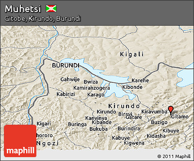 Shaded Relief Panoramic Map of Muhetsi