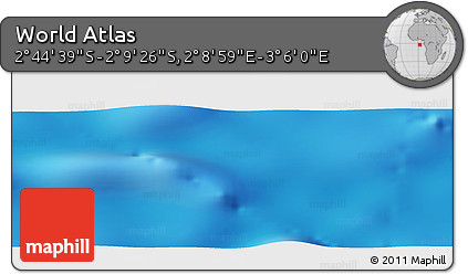 Physical Panoramic Map of the Area around 2° 27' 3" S, 2° 37' 30" E