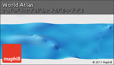 Physical Panoramic Map of the Area around 2° 27' 3" S, 2° 37' 30" E