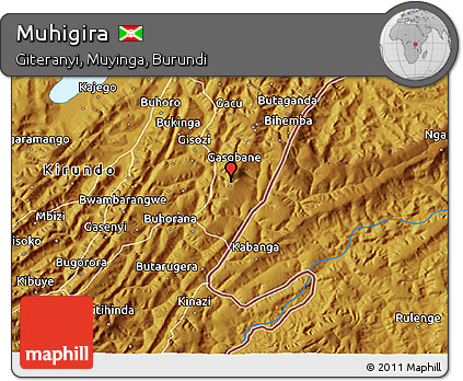 Physical 3D Map of Muhigira